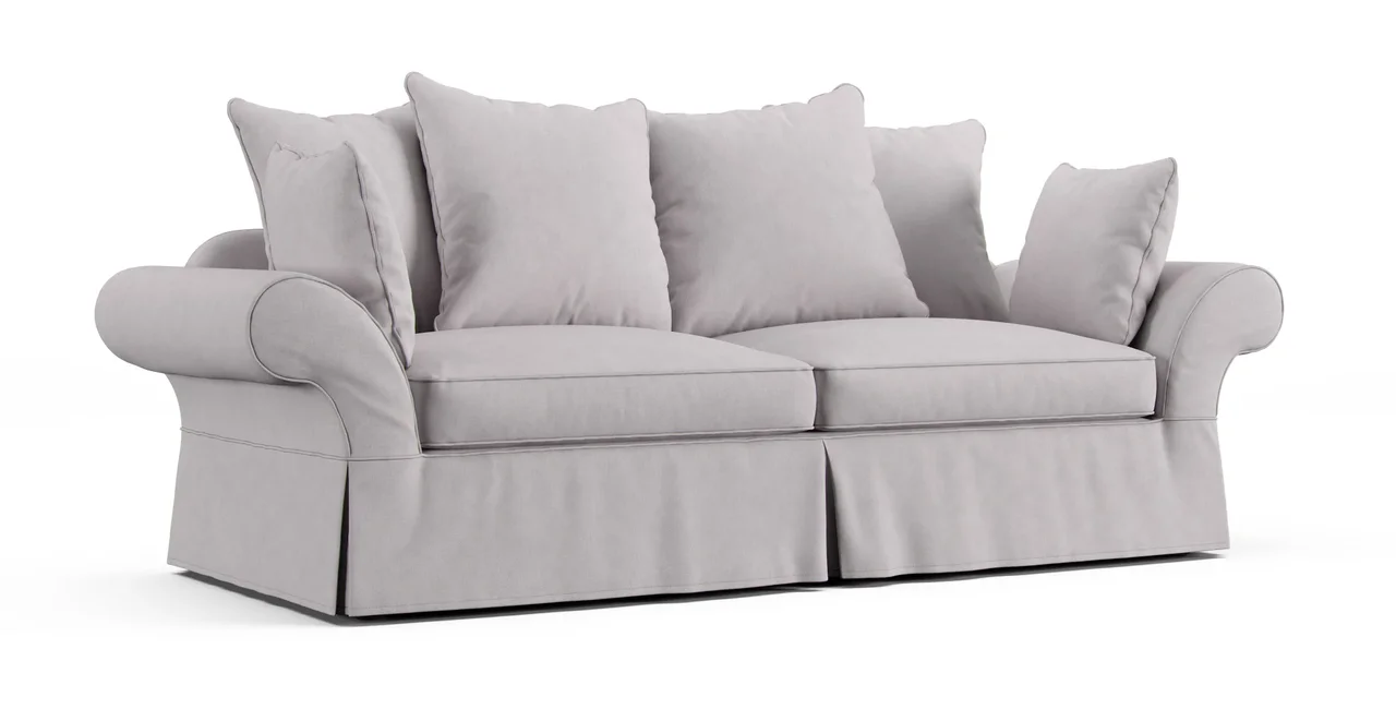 PB-Charleston Queen Sleeper Sofa Slipcover - Everyday Weave Pebble