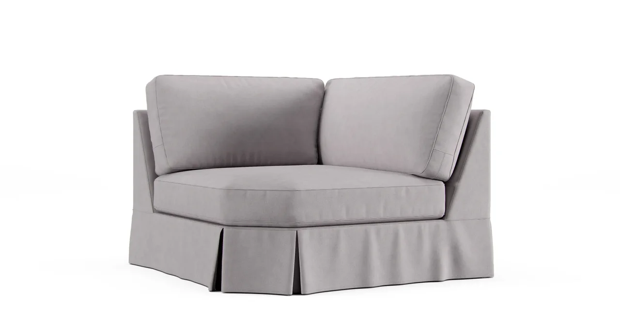 PB Comfort Roll Arm Wedge Seat Slipcover - Everyday Weave Pebble