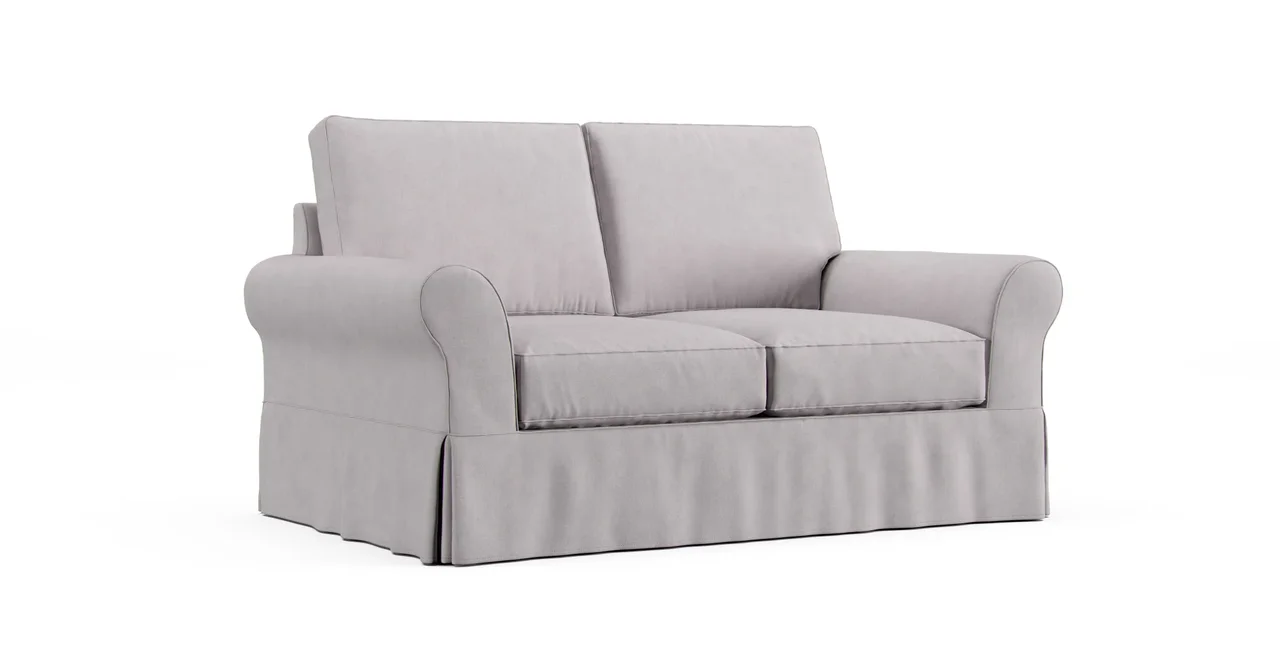 PB Comfort Roll Arm Loveseat Slipcover - Everyday Weave Pebble