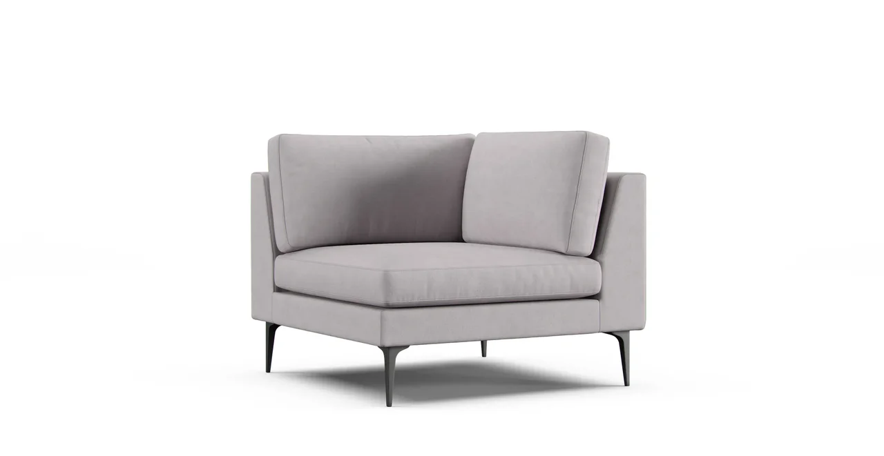Andes Corner Seat Sofa Slipcover - Everyday Weave Pebble