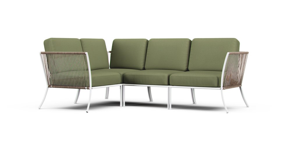Segeron 3-seat Corner Sectional Cushion Covers - Care+ Canvas Sage