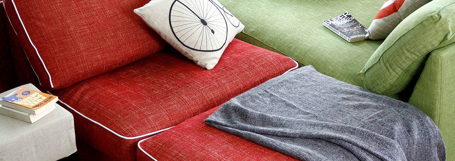 Piping layout for sofa and chair slipcovers Comfort Works