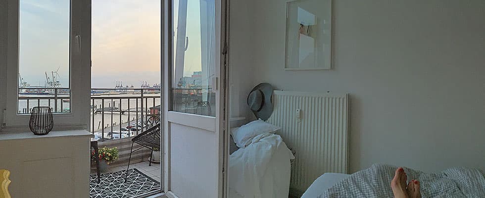 Looking out Elbe from the Bedroom