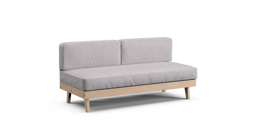 Halvdan Armless 2 Seater Dining Sofa Cushion Covers - Everyday Weave Pebble