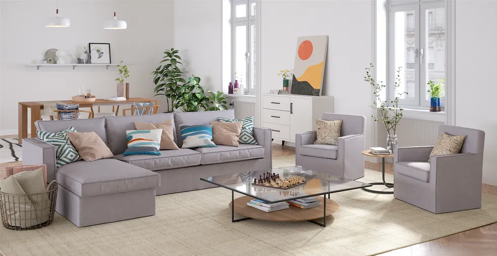 IKEA Karlstad カルルスタード寝椅子付き3人掛け用オーダーソファ