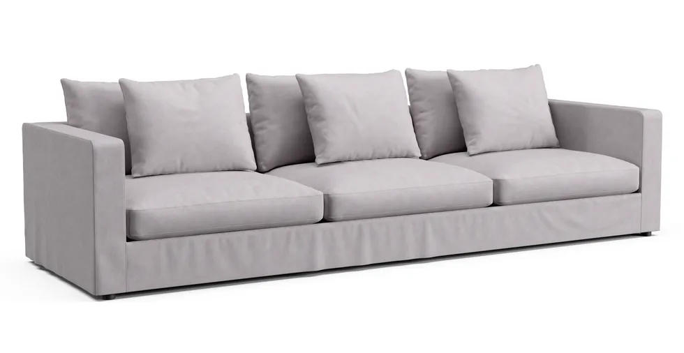 Johnson Modular 118" Sofa Slipcover - Everyday Weave Pebble