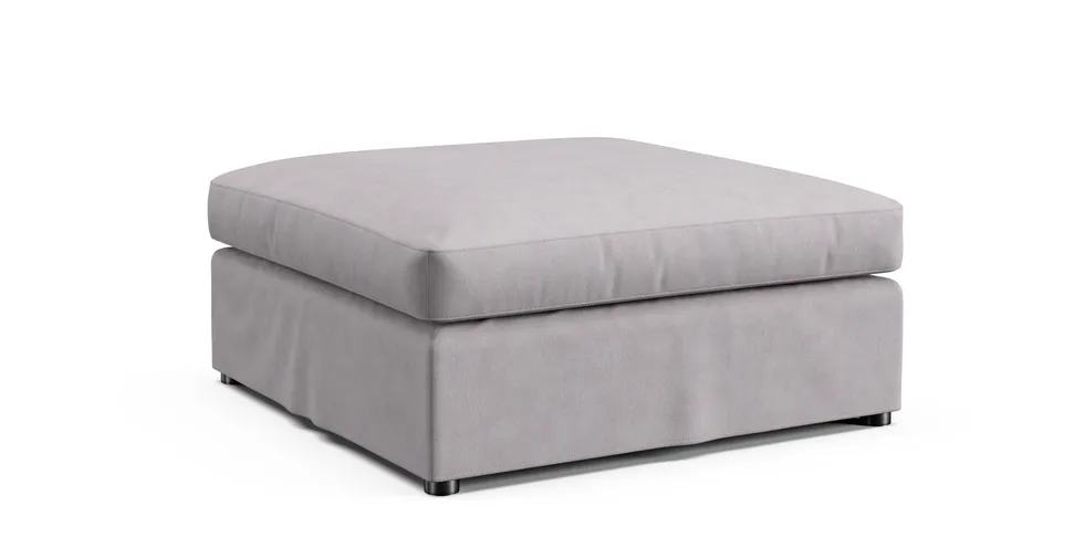 Johnson 36" Ottoman Slipcover - Everyday Weave Pebble