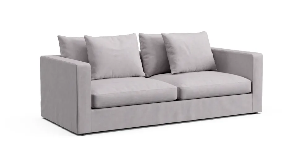 Johnson Modular 82" Sofa Slipcover - Everyday Weave Pebble